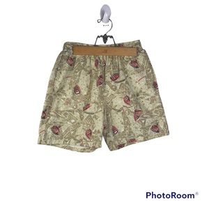 Tropical Ease Honolulu Hawaii Womens Shorts Colorful High Waist Sz M 2 pockets